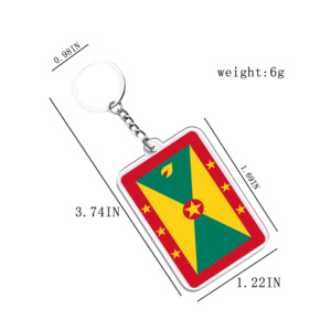 Porte-clés et pendentifs en acrylique, porte-clés lumineux, drapeaux de Grenade, accessoires de divers pays pour les fans - Product Image 2