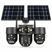 Caméra IP PTZ solaire 4K CMOS 8MP H.265 WiFi avec système de surveillance, vision nocturne double lumière et suivi de mouvement humain pour extérieur
