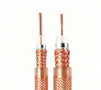 CYXS RG174 American Standard 50 Ohm Solid Conductor Coaxial Cable Assembly Oxygen Free Pure Copper Double Shielding