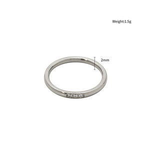 Fashionable Ultra Fine Diamond Ring For Women 316mm Zircon Minimalist Light Luxury Trendy Pinky Ring - Product Image 4