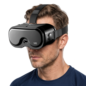 Casque de réalité virtuelle VRG en plastique noir, design moderne, portable, produit électronique promotionnel - Product Image 1