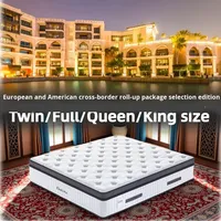Surmatelas en mousse à mémoire de forme à ressorts compressés, taille Queen US Standard, luxe léger, épaisseur 38, personnalisé et roulé pour le commerce international