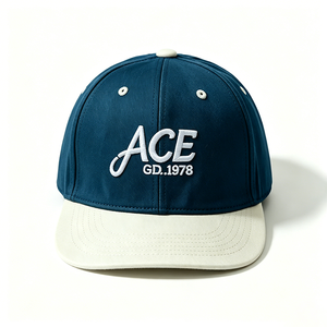 Wholesale Custom Two Tone 3D Embroidery Snapback <b>Hat</b> ACE 1978 <b>Flat</b> Brim Snapback Cap Adjustable Streetwear Fashion Unisex - Product Image 3