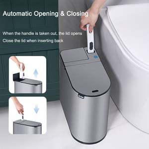 <span class=keywords><strong>Cubo</strong></span> de <span class=keywords><strong>Basura</strong></span> Inteligente OEM ODM con Sensor, Apertura Automática de Tapa, con Escobilla Desechable para Inodoro, <span class=keywords><strong>Cubo</strong></span> de Baño Estrecho para Espacios Pequeños, Uso Doméstico - Product Image 3