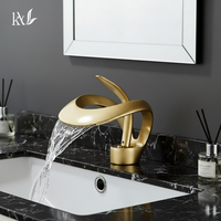 Robinet mélangeur cascade monotrou en laiton de haute qualité pour lavabo, eau froide et chaude, pour usage domestique