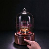 Fumoir électrique rechargeable avec dôme en verre, kit de fumage pour cocktails et whisky, coffret cadeau LED pour bar