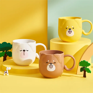 Taza de leche y café para niños de 300-400 ml con asa, taza de agua de plástico resistente al calor, taza de dibujos animados para enjuague bucal y cepillo de dientes - Product Image 3
