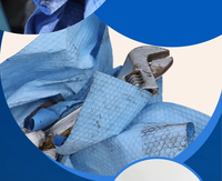 Rouleau de lingettes non tissées industrielles Jumbo jetables bleues pour l'atelier chiffon adapté au nettoyage des serviettes en papier