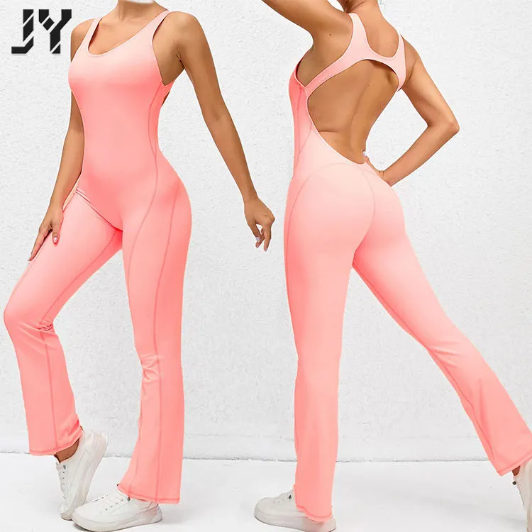 Joyyoung Sports Wear Dance Running Yoga Bodysuit Sleeveless One Piece Fitness Gym Yoga Jumpsuit For Women