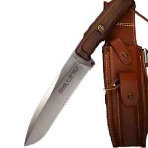 Cuchillo Táctico Personalizable Doberman de Acero Inoxidable de Alta Calidad con Hoja Fija y Funda de Madera para Uso en Exteriores, Incluye Funda, DIY, OEM, Edición Limitada - Product Image 1