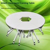 Bureau d'ordinateur hexagonal moderne en PVC, modulable et combinable, pour étudiants, écoles, laboratoires et salles de classe intelligentes