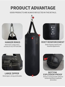 Équipement de boxe professionnel sacs de frappe sacs de sable coup de pied boxe MMA entraînement sport cuir boxe cible sac - Product Image 3