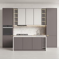 Móveis de Cozinha Integrados Personalizados em Madeira, Conjunto Inteligente de Armazenamento Modular, Armários de Cozinha Modernos de Luxo