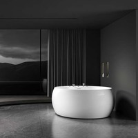 Baignoire ronde de luxe en acrylique pour intérieur, avec hydromassage, pour projets hôteliers