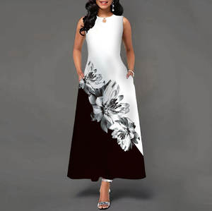 Abito <span class=keywords><strong>da</strong></span> <span class=keywords><strong>Sera</strong></span> Ampio per Donna Taglie Forti, Nuovo Vestito Casual Bohémien Stampato con Collo a Pullover - Product Image 4