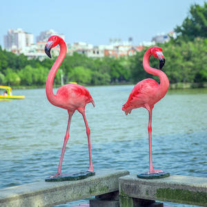 Decoración de Jardín, Estatua de <span class=keywords><strong>Flamenco</strong></span> de Resina Rosa de Tamaño Real - Product Image 3