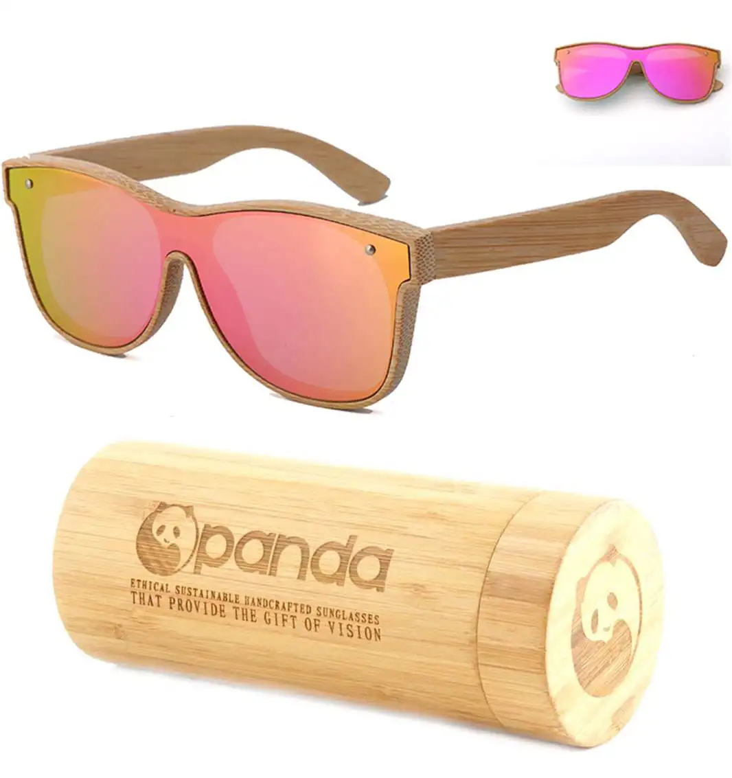 Óculos de sol de madeira de bambu, logotipo personalizado, polarizado, ce, aprovado, uma peça, escudo