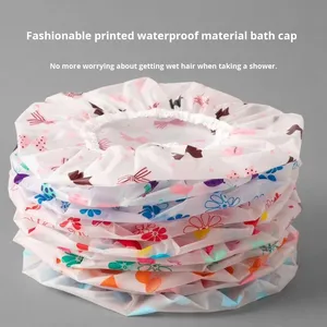 Venta Directa de Fábrica TGYW, Gorro de Ducha para Niñas con Diseño Pastoral de Puntos/Corazones/Flores, <span class=keywords><strong>Tratamiento</strong></span> Capilar - Product Image 4