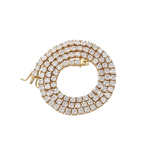 Pulsera de tenis de piedra Pagoda de 4 mm, collar de hip-hop de cobre con una hilera de circonitas. Collar Lijing de Moda Tanjing - Product Image 5