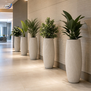 Ensemble de jardinières en fibre de verre personnalisées, vase sculpté, pot de fleurs pour extérieur, décoration de jardin, décoration intérieure - Product Image 4