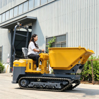 Livraison Gratuite – Mini Dumper sur Chenilles 1500 kg avec Moteur Diesel CE EPA et Benne Hydraulique pour Travaux Agricoles et de Construction