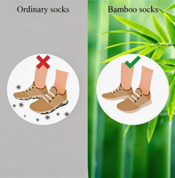 Chaussettes de compression unisexes en bambou, hauteur genou, avec soutien en maille éponge, antibactériennes et désodorisantes