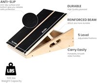 Planche inclinée réglable à 5 positions avec poignée de transport Équipement de repose-pieds professionnel Planche d'étirement civière de veau en bambou