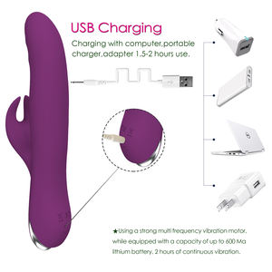 Y. 사랑 강력한 g-spot 토끼 딜도 진동기 USB 충전식 방수 질 마사지 여성용 - Product Image 6