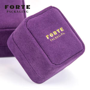 FORTE violet <span class=keywords><strong>royal</strong></span> Caja de joyas de lujo luxe velours tissu boîtes à bijoux personnalisées pendentif boucle d'oreille anneau bijoux boîte d'emballage - Product Image 6