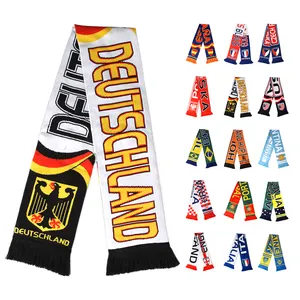 Personalized Sports Team Football Soccer Club Country Name Knit Scarf With Custom Logo