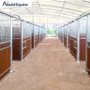 Horse Equipment Prefab Horse Barn 12 Ft Powder Coated Horse Stalls Slide Doors