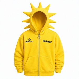 Premium Black Spiked Orange Hoodie <b>Jacket</b> <b>Gothic</b> Punk Zip Up All Season Hoodie Custom 3D Spike Hood Sweatshirt for Men & Women - Product Image 1