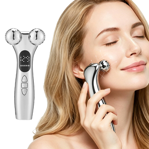 เครื่องนวดหน้าและยกกระชับผิวหน้าแบบพกพา รุ่น 0728 ทำจากสแตนเลสสตีล พร้อมลูกกลิ้งคู่ สำหรับนวดคอและกระชับผิว - Product Image 1