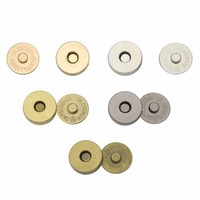 Stock 18mm circulaire bouton pression magnétique fait à la main bricolage accessoires de quincaillerie pour sac vêtement fabrication métal boucles magnétiques