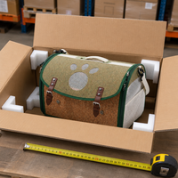 Sac de voyage pour animaux de compagnie YAOYUE en liège pour chats et petits chiens, avec découpes en forme de patte et trous d'aération, transporteur léger