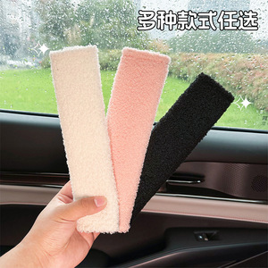 Protector de hombro para cinturón de seguridad de coche, acolchado suave de lana de cordero para niños y adultos, funda protectora para cinturón de seguridad - Product Image 5