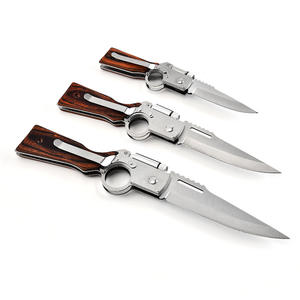 थोक हॉट विक्रेता स्टेनलेस स्टील ब्लेड लकड़ी हैंडल तह सामरिक अस्तित्व शिविर चाकू - Product Image 4