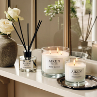 AIKUN Vente en gros de diffuseurs d'arômes écologiques personnalisés avec logo, flacon en verre pour huile aromatique, bâtonnets en rotin, ensemble de diffuseurs pour hôtel et maison
