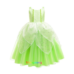 Costume de fée de Noël de l'elfe de la forêt verte pour filles, robe de clochette, robes de fête d'anniversaire fantaisie, costume de princesse grenouille <span class=keywords><strong>Tiana</strong></span> du film - Product Image 3
