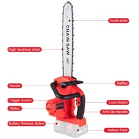 Scie à chaîne électrique sans fil ONEVAN 7980W 16 pouces, moteur sans balais 30000 tr/min pour batterie 18V, outil d'élagage de jardin