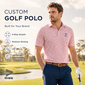 Polo de golf personnalisé pour homme, imprimé tropical, anti-humidité, extensible, protection UV, OEM, marque privée - Product Image 1