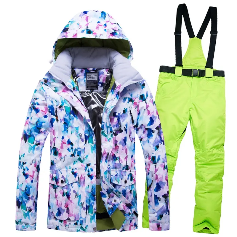 Hot Sale Women And Men High Quality Ski Jacket +Pants Snow Warm Waterproof Windproof Skiing Snowboarding Female Ski Suits