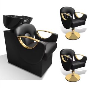 A Popular One-Setting Gold Barber <b>Chair</b> with Wash Unit Wholesaler/Distributor Shampoo <b>Chair</b> <b>for</b> <b>Sale</b> Wholesaler Distributor - Product Image 1