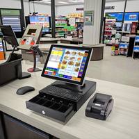 Système de point de vente tactile de 15 pouces pour supermarché, systèmes de point de vente à vendre, terminal de point de vente, machine de point de vente tout-en-un
