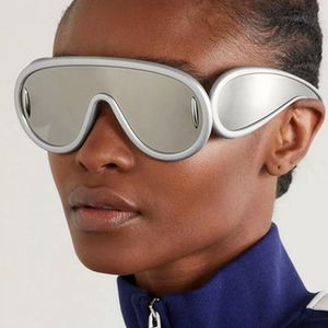 Lunettes de soleil surdimensionnées à verres uniques UV400 avec logo personnalisé, nouvelle mode 2025, pour hommes et femmes - Product Image 2