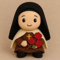Jouet en peluche religieuse catholique personnalisé poupée en peluche Sainte Thérèse avec roses et croix OEM cadeau religieux pour l'église et l'école
