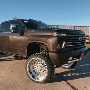 Jantes en alliage d'aluminium forgé, face concave, lèvre profonde, 22x12 24 26, brillantes, entièrement polies, grands enjoliveurs flottants, Chevy Silverado - Product Image 3