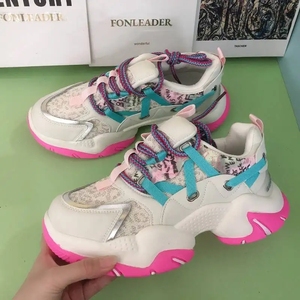 Giỏ Femme <span class=keywords><strong>Chic</strong></span> OEM/ODM Dày Duy Nhất Chạy Giày Màu Hồng/Màu Xanh Lá Cây Chunky Nền Tảng 2023 Phụ Nữ Sneakers Đi Bộ Giày - Product Image 5