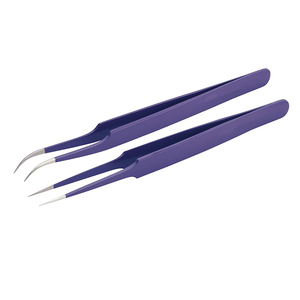 Pinzas para pestañas de oro rosa de alta calidad con logotipo personalizado, pinzas para extensión de pestañas, embalaje personalizado, precio al por mayor - Product Image 1