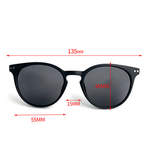 Accessoires pour <span class=keywords><strong>lunettes</strong></span> intelligentes IA : Monture ronde noire brillante pour <span class=keywords><strong>femme</strong></span> avec verres polarisés et verres multifonctionnels - Product Image 4